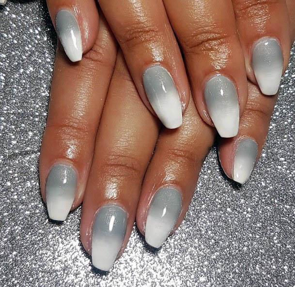 Cloudy White Ombre Nails Women