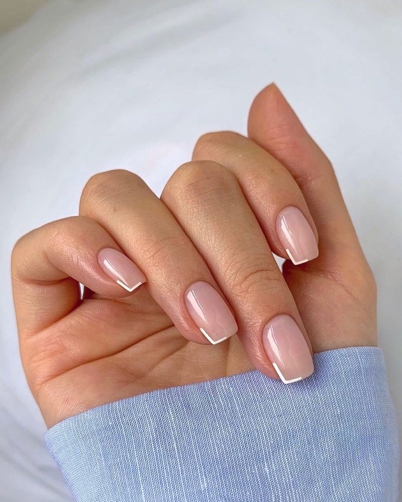 neutral french manicure nails