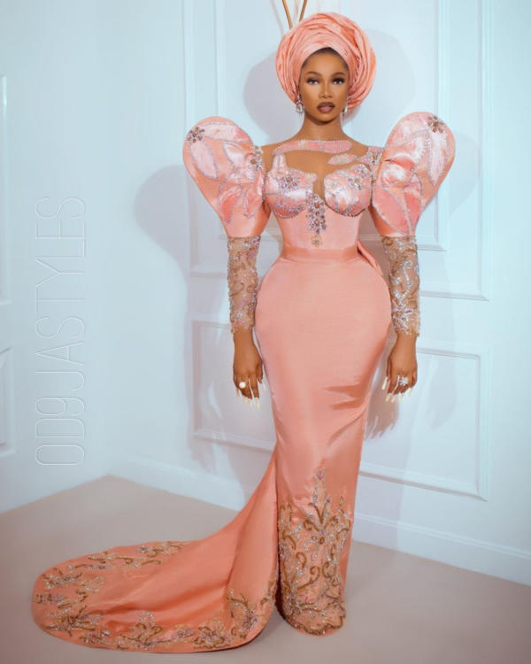 45+ Radiant Baby Pink Colour Lace Aso-Ebi Styles For Owambe (4)