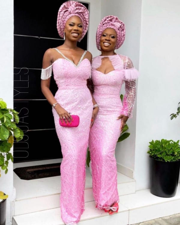 45+ Radiant Baby Pink Colour Lace Aso-Ebi Styles For Owambe (8)