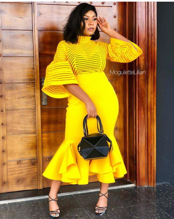 Look Classy And Mature To Your Next Occasion With These Yellow Fabric Styles (12)