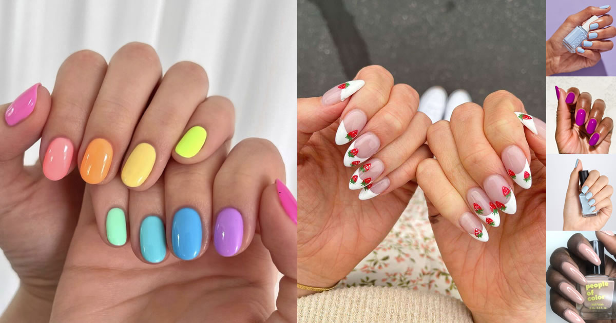 85 Trendy Summer Nail Colours & Designs : Soft To Bright Colour Nails