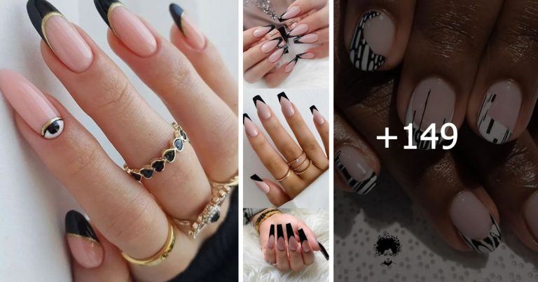 140 Black French Tip Nail Design Ideas for 2024