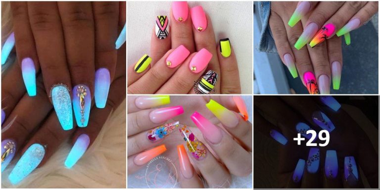 Fluorescent Nails 【34 Psychedelic Designs 】