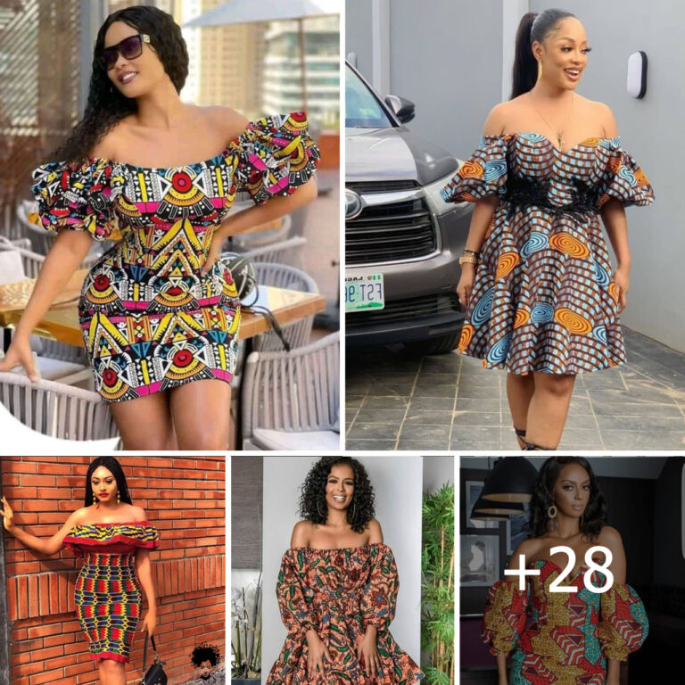 Trendy Off Shoulder Ankara Short Dress Styles Inspiration.
