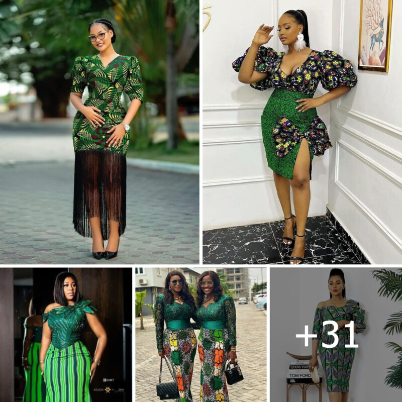 25+ Audacious Green Color Ankara Styles You Will Love.