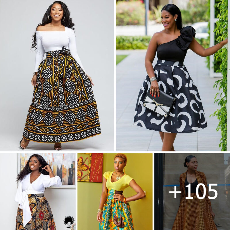 Kitenge-Inspired High Waist Ankara Skirt Styles