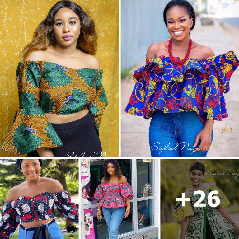 Trendy Ankara Off Shoulder Blouse/tops Styles.