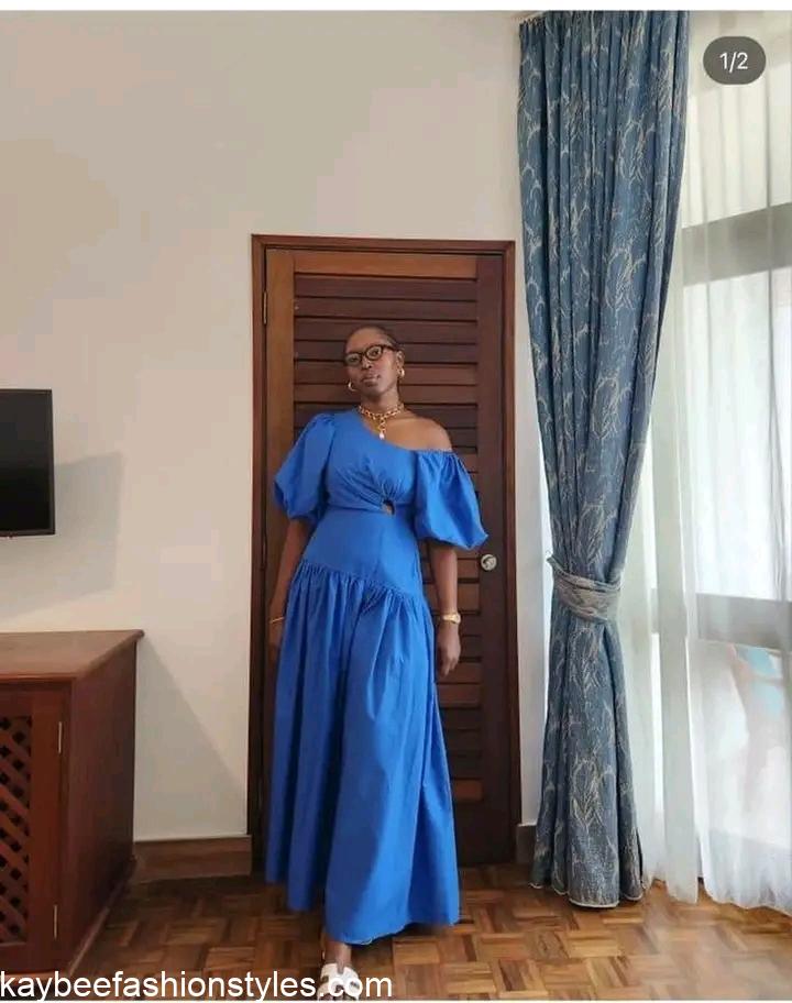 Styles for Plain Material Gowns in Nigeria