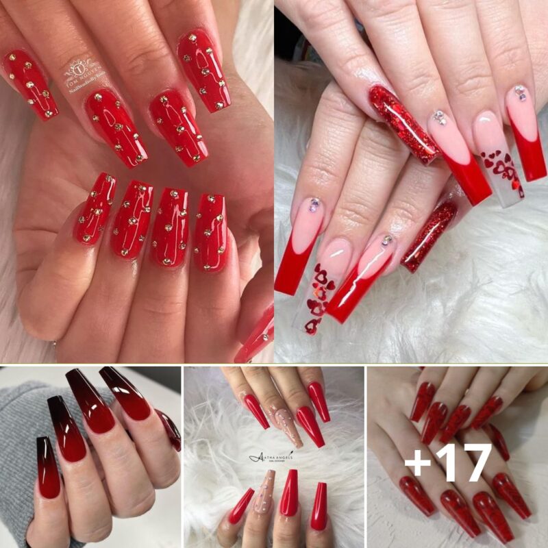 Find Out 20 Red Long Acrylic Nails That Will Complement Your Sassy Personality