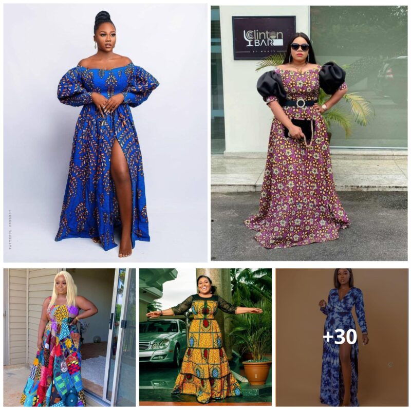 Ankara Maxi Long Gown Styles Collections for Beautiful Ladies