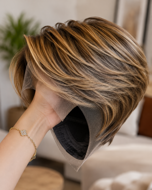 Balayage Highlights On A Layered Bob — Where To Buy It And What To Pay 🍯✨ #hairstunnerSC