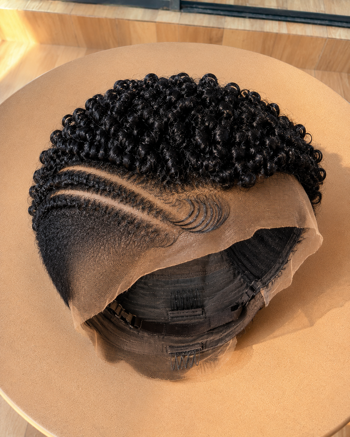 Three Sleek Side Cornrows Meet Glossy Curls On A Fully Exposed Glueless Unit #braids.beautiess