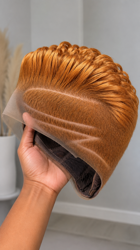 Copper Blonde Pompadour Meets Double Carved Wave: The High-Contrast Architecture Of A Sculpted Pixie Wig #AfricanTrendyFashionSC