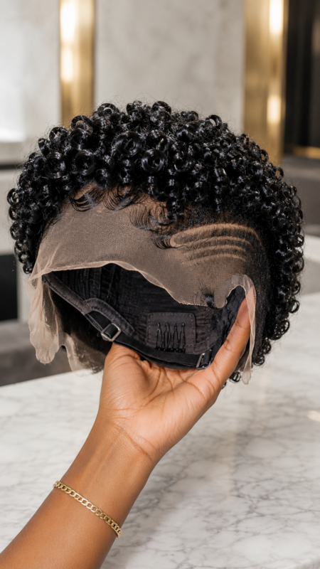 Triple Stitch Cornrows Reveal Internal Cap Engineering: Why Side Parting Balances A Jet Black Curly Pixie Wig #HairstylesforWomenSC