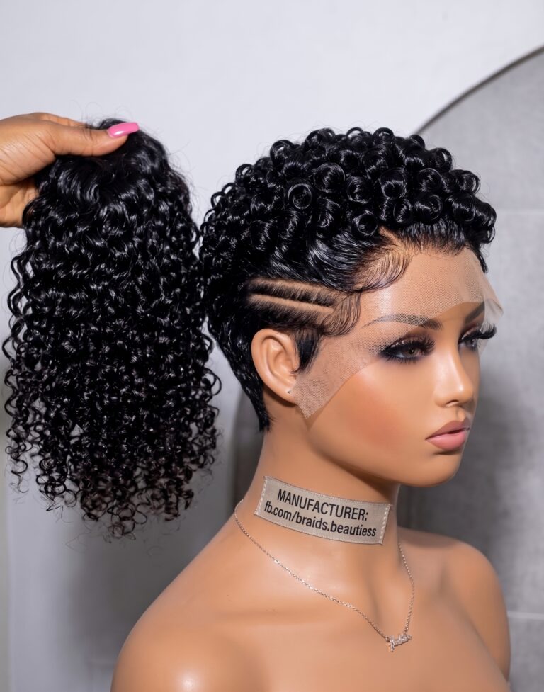 A Curly Pixie Wig With A Ponytail Attachment Is Really Two Products In One #braids.beautiess