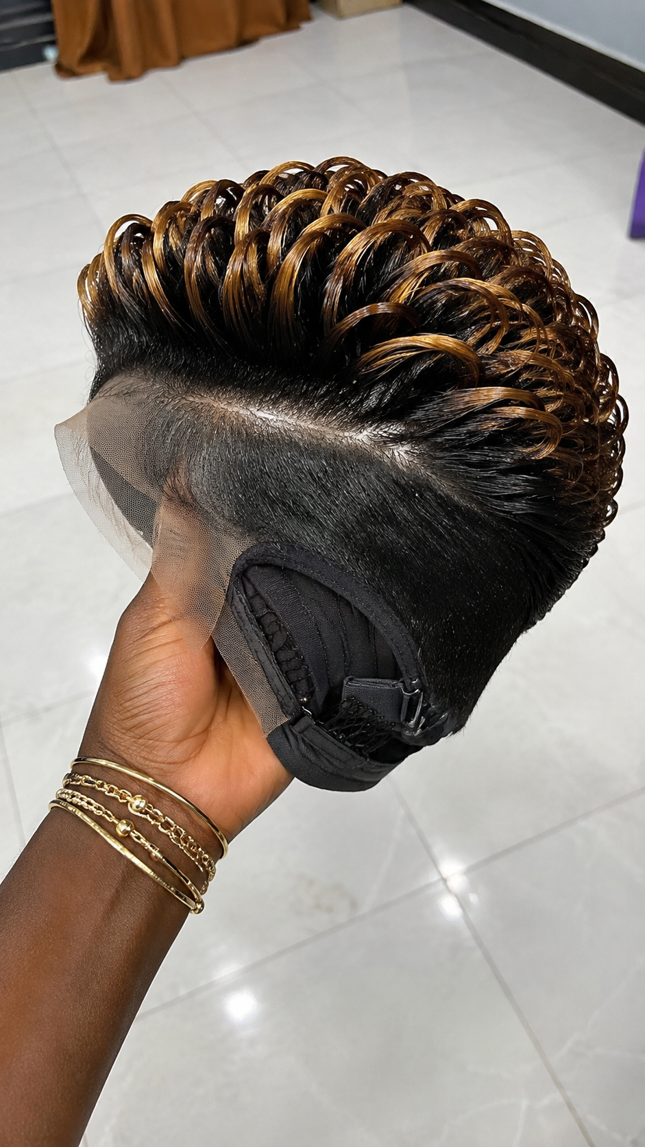 A Pompadour Roll Pixie Wig Exposes The Diagonal Part Line If Knotting Is Uneven #naturalhair.hairstyles
