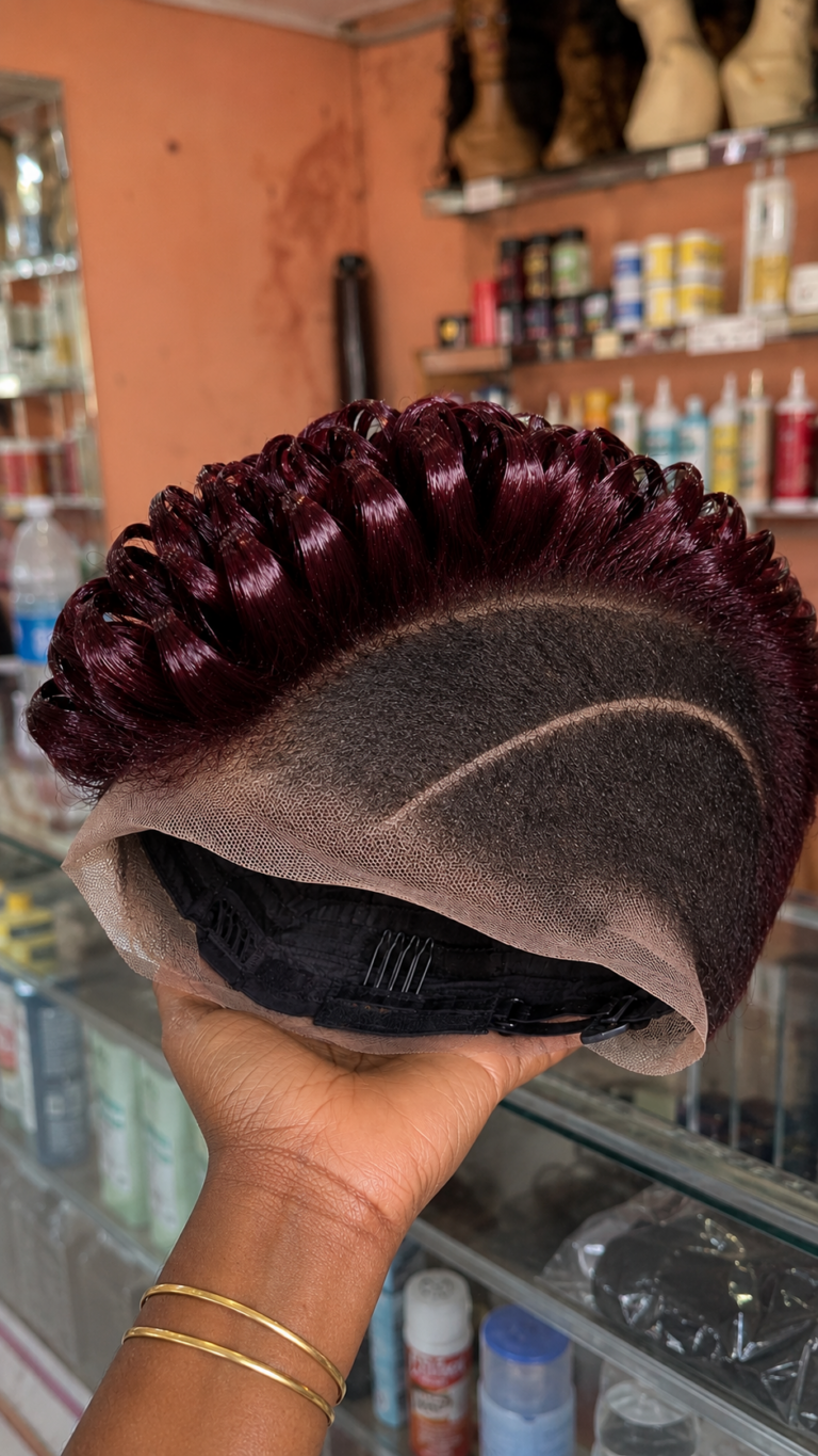 Never Buy A Burgundy Mohawk Pixie Wig Without Checking The Lace Border #AfricanTrendyFashionSC