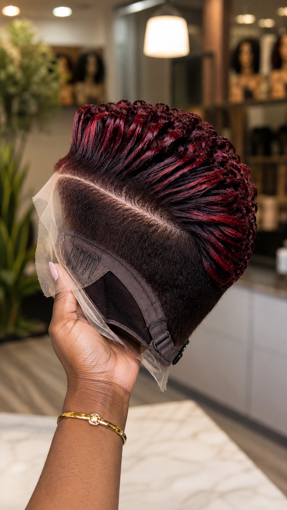 Why Do Some Burgundy Pixie Wigs Look Like Ribbons Instead Of Loose Curls? #africanprintdesignersh