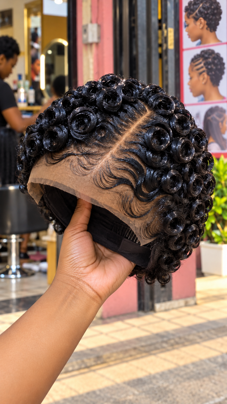 Black Spiral Pixies with Gorgeous S-Curve Waves #afth