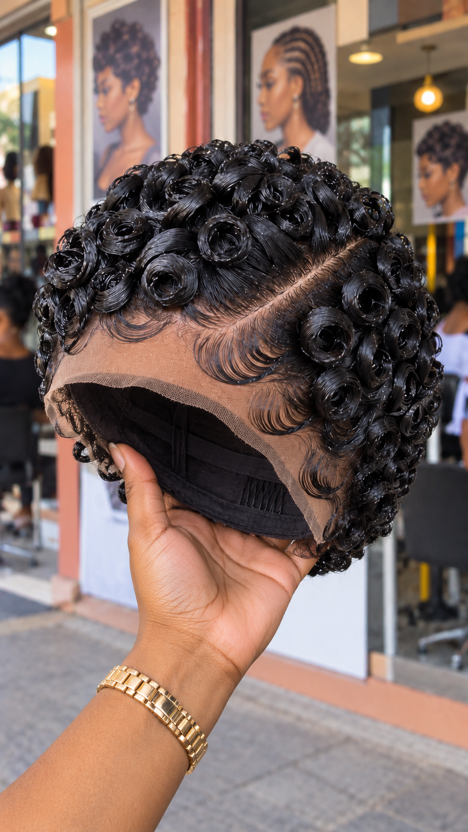 Beautiful Black Spiral Pixies with Side-Swept Finger Waves #afth