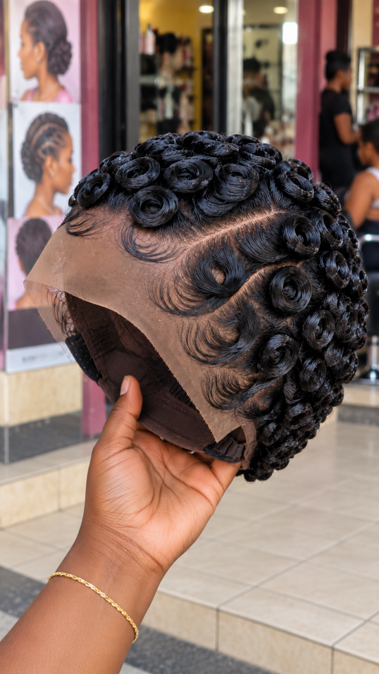 Beautiful Black Pixie Wigs with Rose Curls #apdh