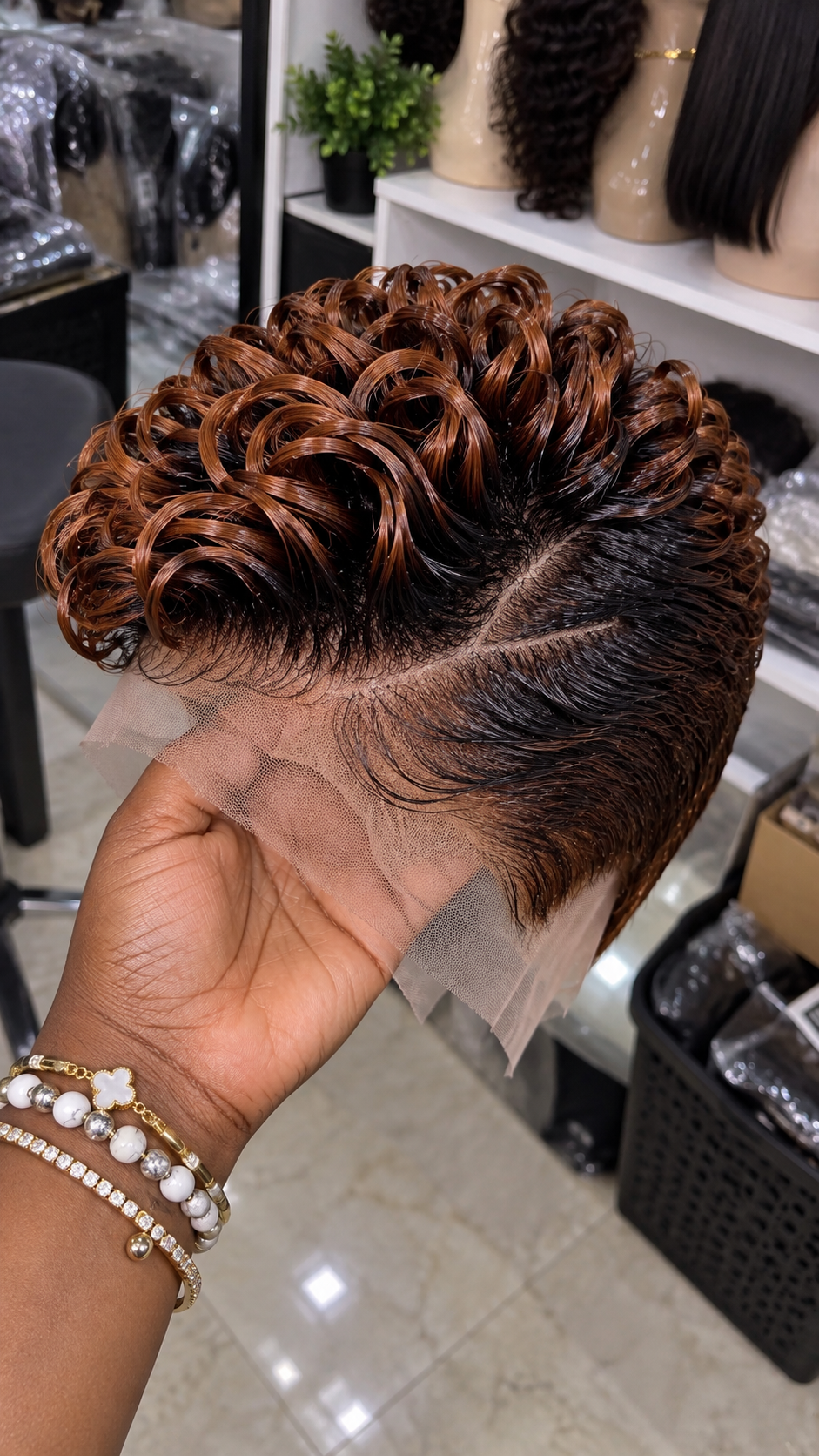 Copper Ribbon Curls with Gorgeous Side-Swept Waves #bb